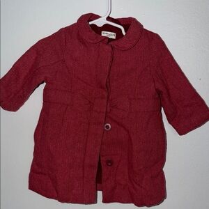 Cyrillus Red Girls' Peter Pan Collar Pea Coat